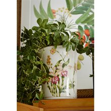 PLANTER, TAPERED ROUND, ORCHIDS ON