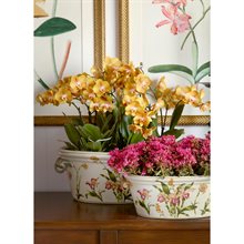 PLANTER, OVAL W/HDLS.ORCHIDS,