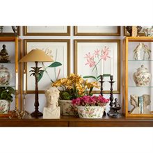 PLANTER, OVAL W/HDLS.ORCHIDS,