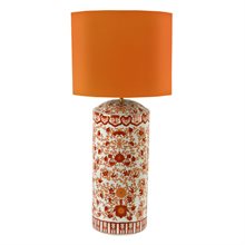 LAMP, ROUND, TALL VASE SHAPE, CORAL RED