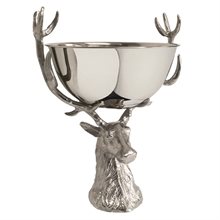 Large Punch Bowl With Stag Stand