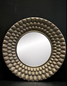 MATAHARI round wall mirror, antique brass - gold